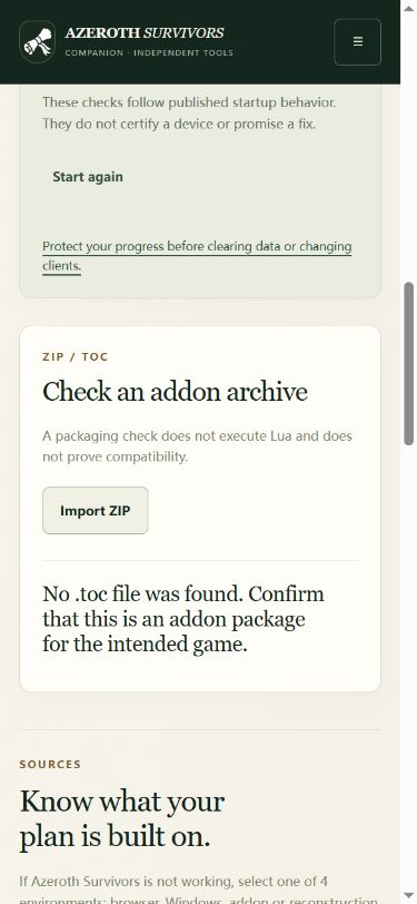 Companion ZIP check reporting no TOC in a synthetic example archive